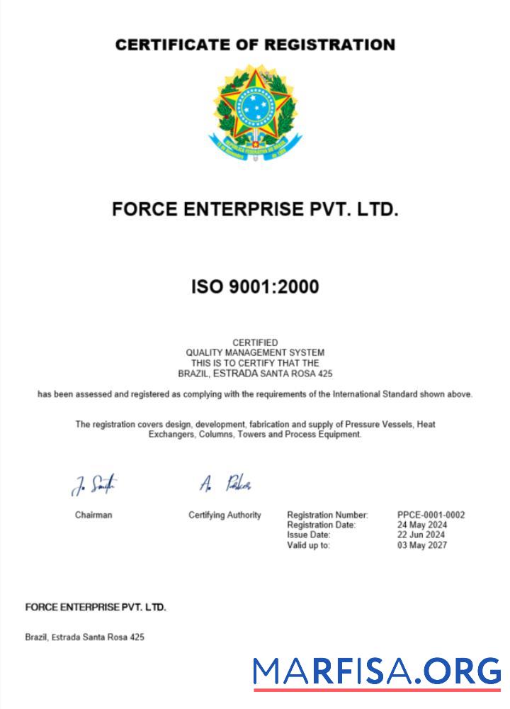 Printable Brazil certificate of registration Word and PDF template